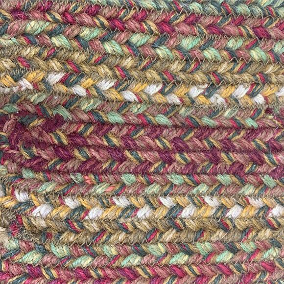Lot 2 x Vintage Mini Small Oval Braided Rag Rugs 15" x 10" Dollhouse Plant Mats - Picture 2 of 6